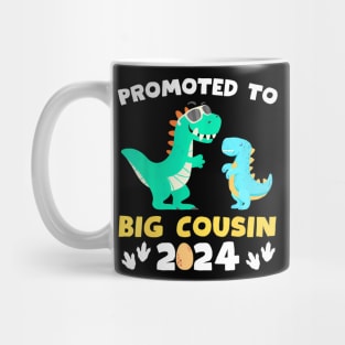 Promoted To Big Cousin 2024 Dinosaur T-Rex Pregnancy Mug